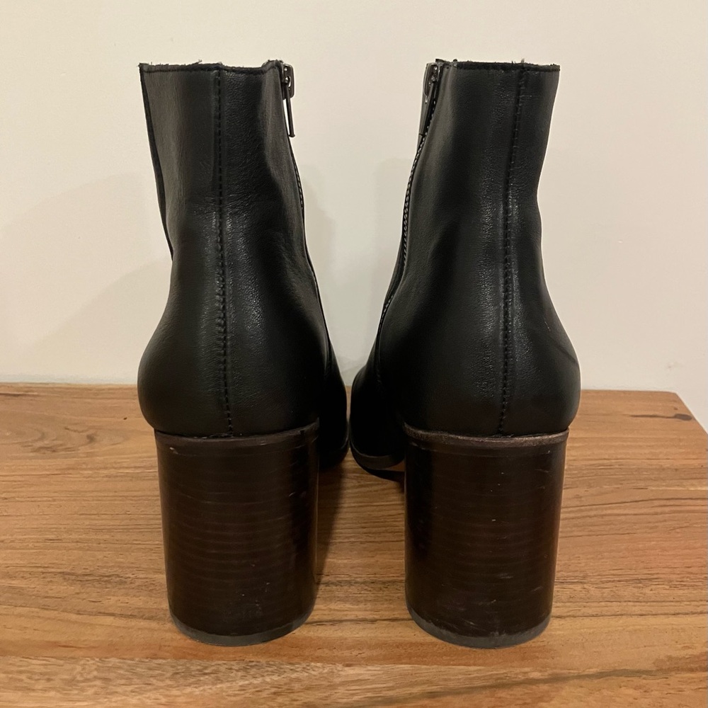 Madewell The Greer Leather Ankle Boots Black Size 8.5 - Picture 4 of 8